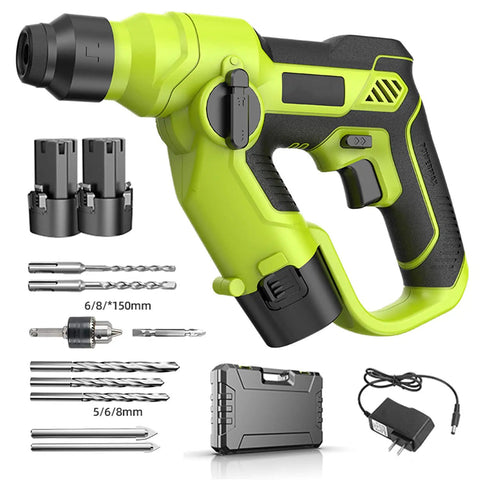Built Tough Cordless Drill Hammer Screwdriver Industrial Power Tool Combo Set Featuring Three Mode Switches and attachments