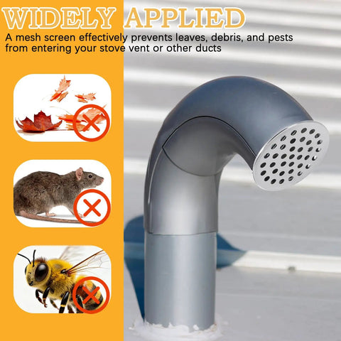 2 Inch Vent Pipe Cover Kit With PVC Termination Caps And 304 Stainless Steel Mesh Screens Exhaust End Caps displayed outdoors
