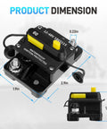 Solid 60 Amp Circuit Breaker For Rig And Marine Setup With Top Shelf IP67 Waterproof Housing heavy-duty dimensions shown from the side.