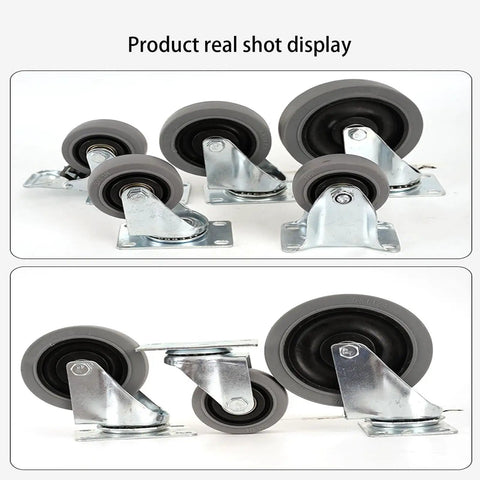 Heavy Duty Workbench Casters Roll Slick And Dead Quiet Floor Saver Rubber Treads Built Tough With 360 Swivel Locking Brakes For Shop Carts Heavy Gear