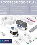Accessories display for High Performance Condensate Pump For Air Conditioners, Furnaces And Dehumidifiers With Auto Safety Switch