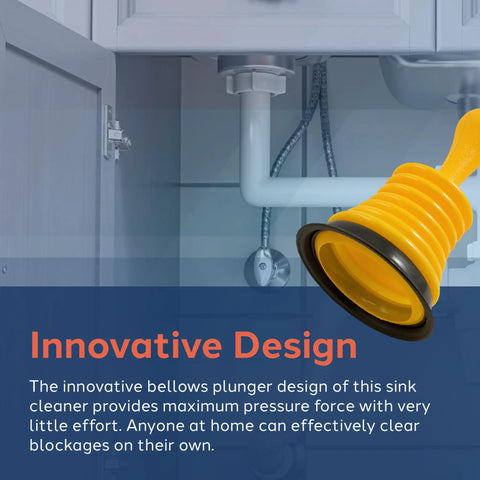 Mini Bellows Sink Plunger 11 Inch For Kitchen And Bathroom Sinks, Heavy Duty Clog Remover with ergonomic handle illustrated