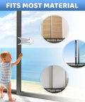 Kid Safe Sliding Door Lock Kit 4 Pack No Drill Childproof Window Locks For Glass Doors Cabinets Closets And Patio Baby Proofing Durable Safety Bar Easy Install Prevent Crawling Out And Accidents