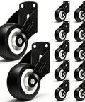 ElaraBerry 12 Pcs 2'' Anti-sag Gate Support Wheels, Black Caster Roller displayed in a group, showcasing durable black material and size.