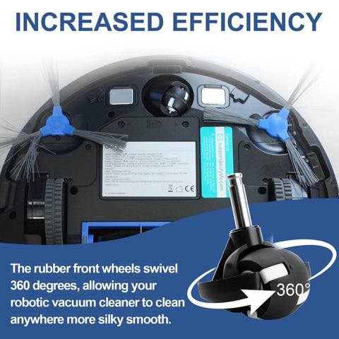 Front Wheel Swivel Caster Replacement For RoboVac Series compatible with various RoboVac models showing bottom view and caster