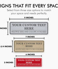 Custom Plastic Wall And Door Sign Personalized Text For Home Office Business And Property Use No Fuss Easy To Install