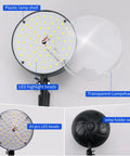 Magnetic 2000 Lumen LED Work Light With Flexible Base showing 60 LED beads, round plastic lampshade, and lamp holder switch.