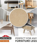 Heavy Duty Felt Furniture Pads For Hardwood Floors, Ultra Thick Protective Shields That Stop Scratches Cold, Reusable Beige Cutting Sheets, 10 Pack stylishly displayed under various furniture legs.