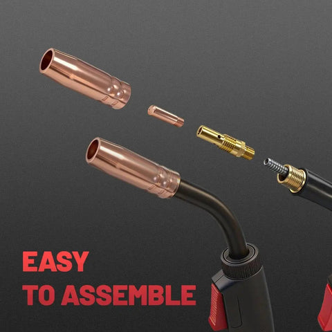 Premium 10ft MIG Welding Gun 180A With Extra Tips Fits Titanium Unlimited 200 And Mig 140/170 Pro K530 Style parts, easy to assemble components.