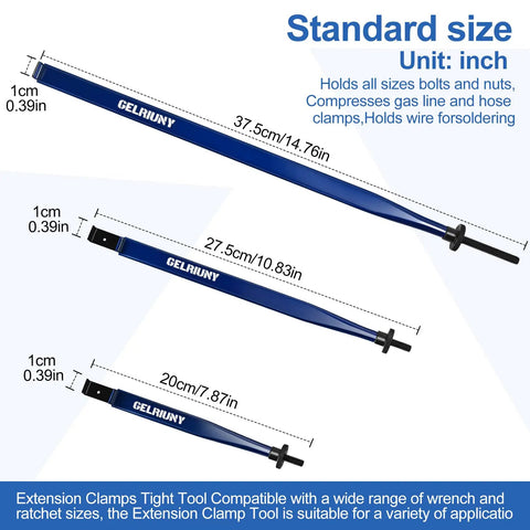 Compact Extension Clamp Tool With Versatile Vise Grip 3 Lengths Of Extension Adjustable Jaws Easily Grips Nuts Bolts Hoses And Gas Lines.