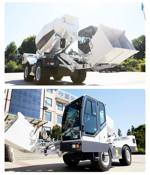 Badass Heavy Duty Self Loading Concrete Mixer Truck Designed For Continuous Commercial Concrete Supply And Smooth Daily Worksite Operations, side view.