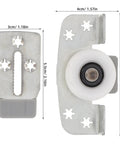 Heavy Duty Sliding Door Wheels For Cabinets And Closets 2 Pack Adjustable Iron Rollers with white roller and metal assembly.