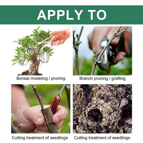 DIY Friendly Tree Pruning Sealer Paste With Brush, 100g Wound Repair Sealer For Trees, Grafting Garden Pruning Paste, Quick Heal Formula, Antisepsis For Pruning Cuts, Reduces Water Loss And Nutrient Drain, No Fuss To Use for bonsai, grafting, and pruning cuts