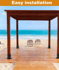 Pergola using 8 Pack Adjustable Deck Post Anchor Base Brackets Built Tough For 1.5x1.5, 2x2, 2x4, 4x4 Posts on beach deck