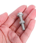 Beefy Heavy Duty Stainless Steel Hex Socket Cap Screws And Nut Set M6x30 Flat Head Bolts With Washers held in hand
