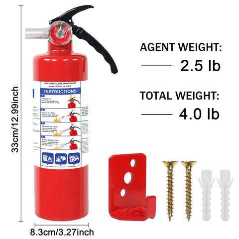 Solid Gear 2 Pack ABC Dry Chemical Fire Extinguisher 2.5 Lb Handles Any Flames From Kitchen Grease To Electrical Shorts Straight Up Keep Ya Covered With Fast Acting Defense Right In Your Garage Or Car