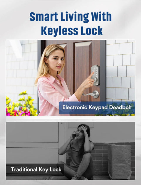 Smooth Touch Digital Keyless Entry Door Lock With Rugged Dual Lever Handles And Automatic Front Deadbolt Built To Last For No Fuss Home Security Quick Install