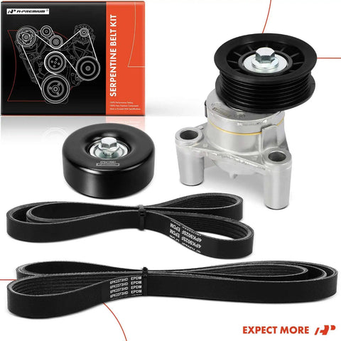 Engine Serpentine Belt Drive Kit For GM Trucks And SUVs Like Silverado Tahoe Suburban Sierra 4.8L 5.3L 6.0L 6.2L parts shown