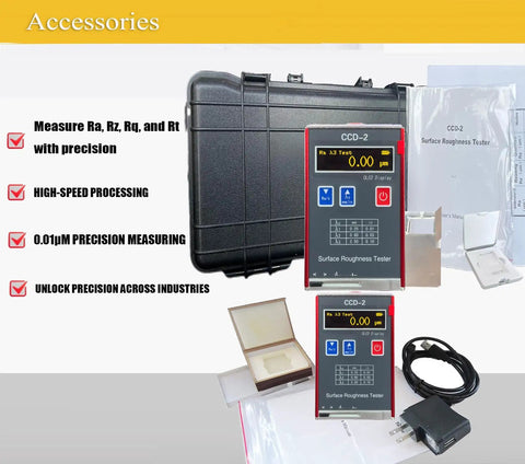 Pro Grade Surface Roughness Tester With Data Storage For Ra Rz Rq Rt Profilometer OLED Color Display High Speed DSP Processing Durable Aluminum Shell Multi Parameter Measurement Gauge