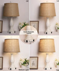 Three Way Dimmable Touch Lamps For Bedrooms Set Of 2 With USB Ports And AC Outlet Rustic Resin Nightstand Lamps With Drum Shade