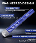3/8 inch dry diamond drill bit with cooling wax and vacuum brazed diamond for Six-Piece Dry Diamond Drill Bit Set for Porcelain, Tile, Ceramic, Glass, Granite, Concrete and Stone - Pro Grade, Heavy Duty Diamonds Including Two 1/4 Inch Bits, 5/16, 3/8, 1/2 Inch, Plus Titanium Tungsten Carbide 1/4 Bit for Hard Materials.