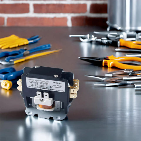One Pole 24V Air Conditioner Contactor With 32 Amp FLA Heavy Lug Terminals And Quick Connect 600V Rated for HVAC unit control