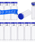 10 pack of 10mL Injection Vials With Self Healing Port And Sealed Cap Clear Glass With Transparent Design For Easy Visual Checks Secure Seal No Fuss Spill Proof For Multi Use Sampling, front view