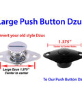 Large Push Button Retro Quick Latch Release Black 1.375 Inch Fits 1.375 Inch Holes Durable UV Protected Powder Coated Finish 400 Lbs Holding Strength Made In USA Sold Individually Lifetime Guarantee shown against old style Dzus latch.