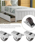 4 Piece Mini Casters 25Mm Furniture Wheels Heavy Duty Roller Replacement Hardware For Cabinets Desks And Storage Carts Rock Solid Build Hella Smooth Rolling With Included Mounting Screws For Quick No Sweat Setup shown on bed base.