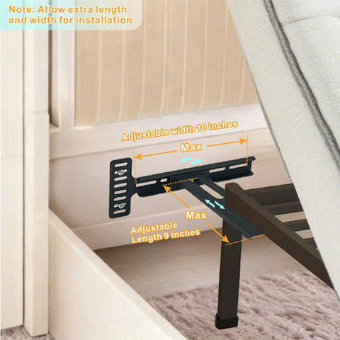 Adjustable Universal Headboard Brackets For Adjustable Beds And Metal Frames With Heavy Duty Wall Mounting Kit, 10-inch width.