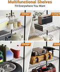 Heavy Duty 3 Tier Wire Shelving Cart With Smooth Rolling Wheels, Adjustable Chrome Steel Storage Rack in kitchen and garage.