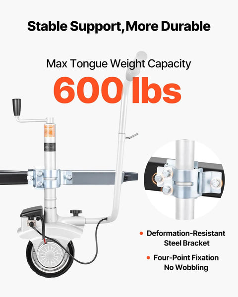 VEVOR Electric Trailer Dolly 5500 Lb Towing Capacity 380W Copper Motorized Jockey Wheel with 600 lbs max tongue weight