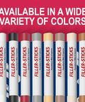 Wood Repair Wax Pens Set With 10 Blendable Colors For Hardwood Floors Cabinets And Furniture No Tools Needed Mess Free Long Lasting 5 Piece Pack Great For Dents Scratches And Color Matching On Real Wood Textures shown with filler sticks in various colors.