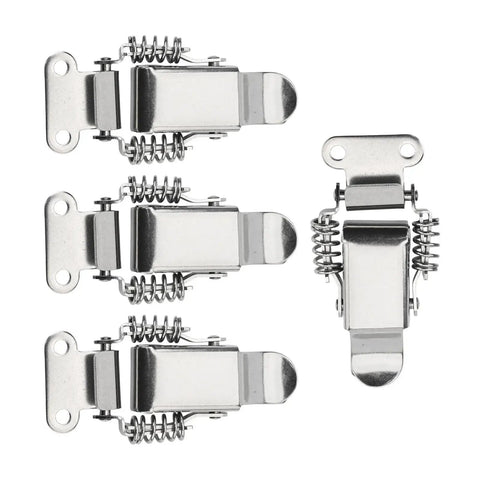 Premium 10 Pcs Stainless Steel Spring Loaded Toggle Latches Heavy Duty Draw Clamps with springs for secure toolbox use.