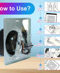 Installation guide for 97015159 Motor Assembly Replacement For 676 Series bathroom exhaust fans with step-by-step visuals.