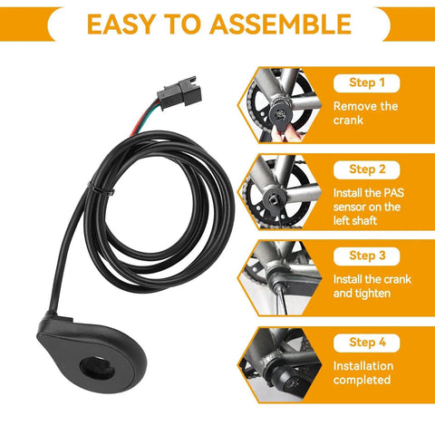 Pedal Assist Sensor Kit For Electric Bicycles 12 Magnets Speed Sensor Bike Pedal Assist System For Road And Mountain Bikes Cycling Accessory Easy Install And Quick Setup For A Smooth Boost