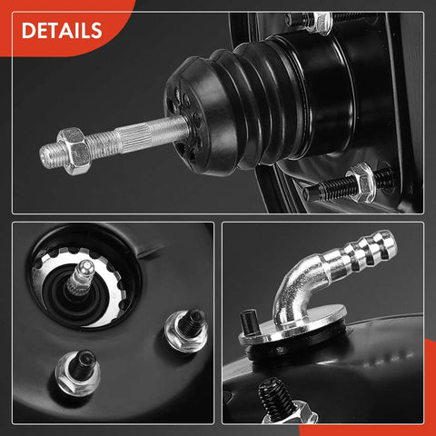No Hassle Heavy Duty Vacuum Brake Booster For Toyota T100 And Tacoma 1994 To 2001 close-up of dual diaphragm steel components.