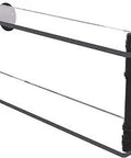 Pipeline Collection 22 Inch Double Glass Shelf Matte Black Slick Powder Coated Finish Built To Mount With Rust Resistant Durable Hardware