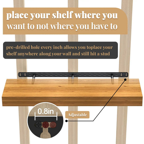 Heavy Duty Floating Shelf Brackets Set Features Hella Strong Hidden Wall Mount Hardware With Easy Peasy Drill Jig And All The Right Tools For A No Sweat Wood Board Install