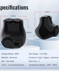 Two Port Insulated Wire Tap Connector For 4 To 14 AWG Copper And Aluminum Wires, Single Sided Entry, Slotted Allen Hex, 5 Pack