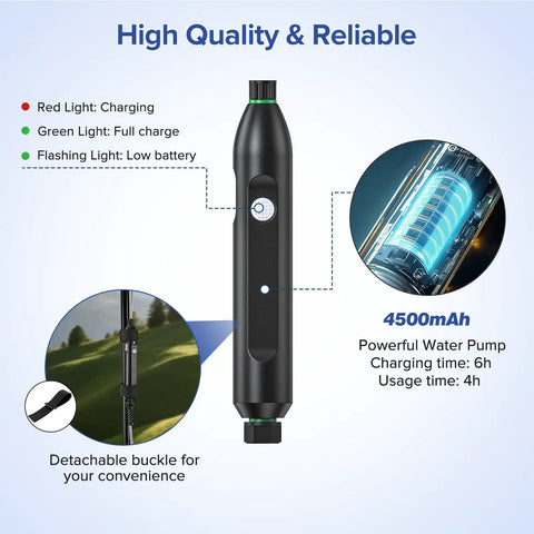 Image showing 4500mAh water pump details for Portable Outdoor Misting System For Patio Cooling With Ultra Fine Mist Beating The Heat.