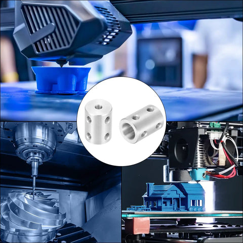 Beefy Steel Shaft Coupler For Motors And 3D Printers 4mm To 10mm, 22mm Long 16mm Diameter Encoder Joint, Heavy Duty DIY Connector Reducing Shock And Noise, Includes 8 M4 Screws, 2 Pieces on 3D printer and CNC shafts