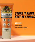 Front view of All Purpose Wood Filler Natural Color 6 Ounce Tube Pack Of 1 Water Resistant For Indoor And Outdoor Projects And Repairs.