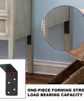 20 Pack Heavy Duty Steel L Brackets 3x3x1.5 Inch Black Powder Coated 90 Degree Right Angle Joist Shelf Brackets installed on furniture
