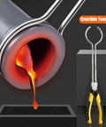 Beastly 1 To 3 Kg Gold Melting Furnace With 2102F Electric Heat Graphite Crucible Included pouring molten metal and tongs