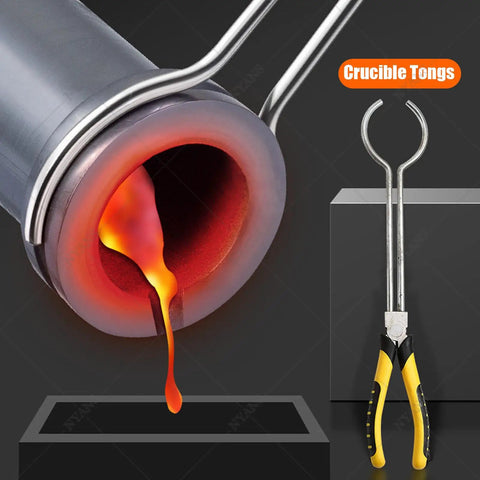 Beastly 1 To 3 Kg Gold Melting Furnace With 2102F Electric Heat Graphite Crucible Included pouring molten metal and tongs