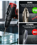 Five-piece four-flute twist drill bit set (6/6/8/10/12 mm) for tile, glass, metal; drill in hand drilling glass.