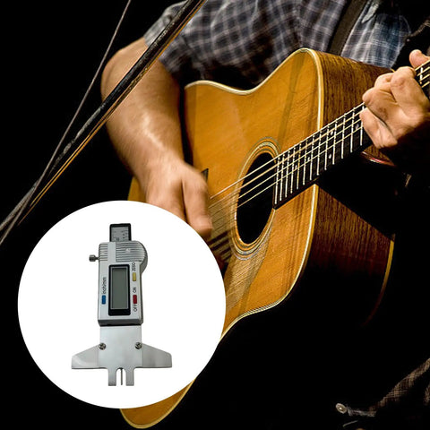 Digital Guitar String Height Gauge Action Measuring Caliper Tool Featuring Mini Precision Ruler For Bass Electric Models Built From Robust Aluminum Alloy Dial In Tight Action Sweet Spots While Keeping Your Rig Hella Sharp And Ready To Roll Daily