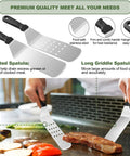 237 Pcs Griddle Accessories Kit For Flat Top Grills The Ultimate Outdoor BBQ Tool Set with enlarged spatulas in use