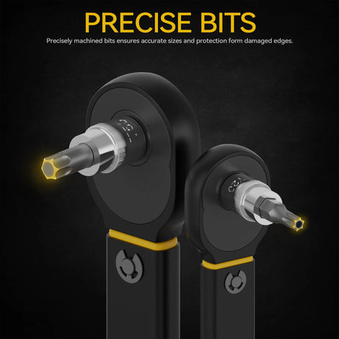Precision views of Torx bits from the Torx Bit Socket Set And External Star Socket Set, 60-Piece, 1/4 3/8 1/2 Inch Drive